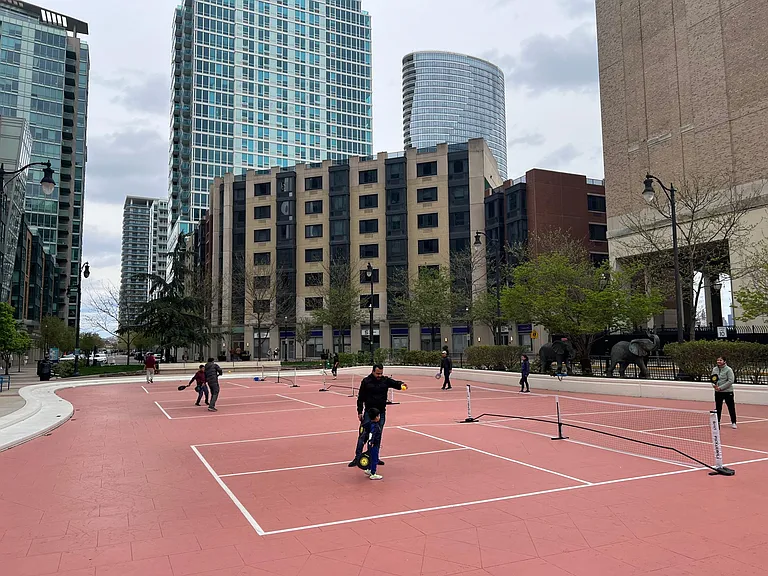 ice skating rink turned into tennis playground (recent photo)