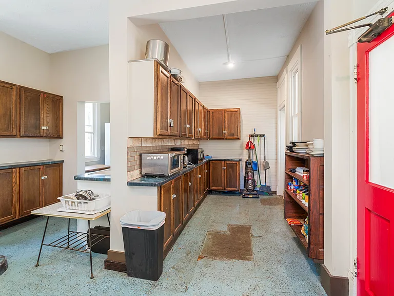 Individual locking cabinets for each room to store food.