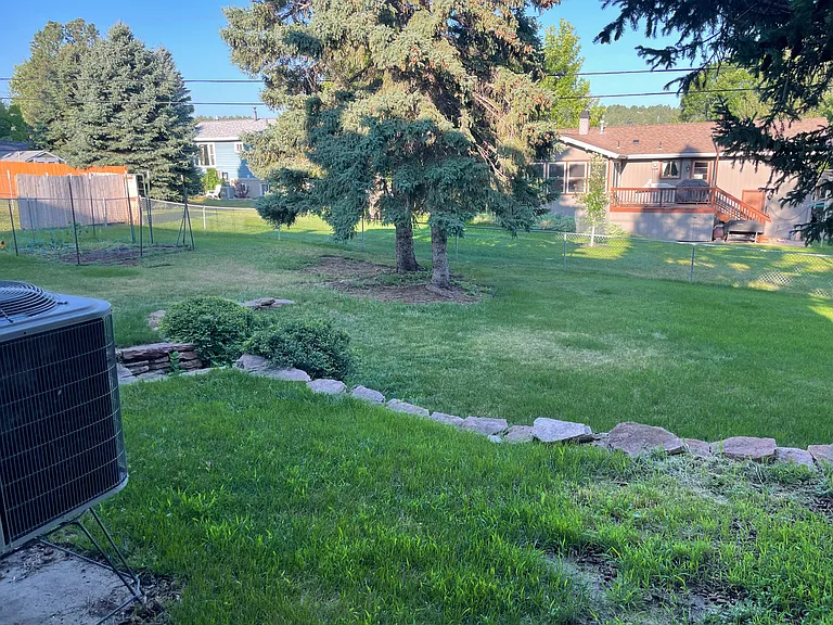 Fully fenced in back yard.