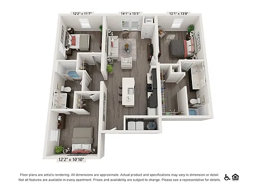 Floor plan Albert - 3 Bedrooms 1322