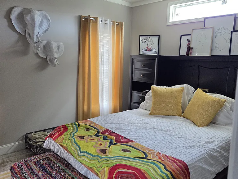 Massive master bedroom natural lighting with tre -ceiling
