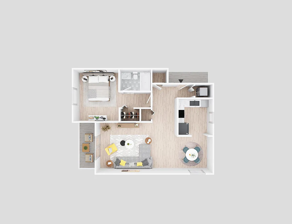 Floor plan 1 Bedroom 1 Bathroom