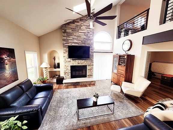 Family room with gas fireplace
