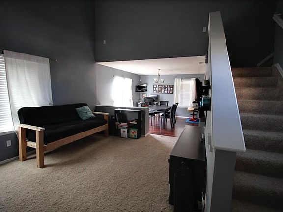 Living room and dining room