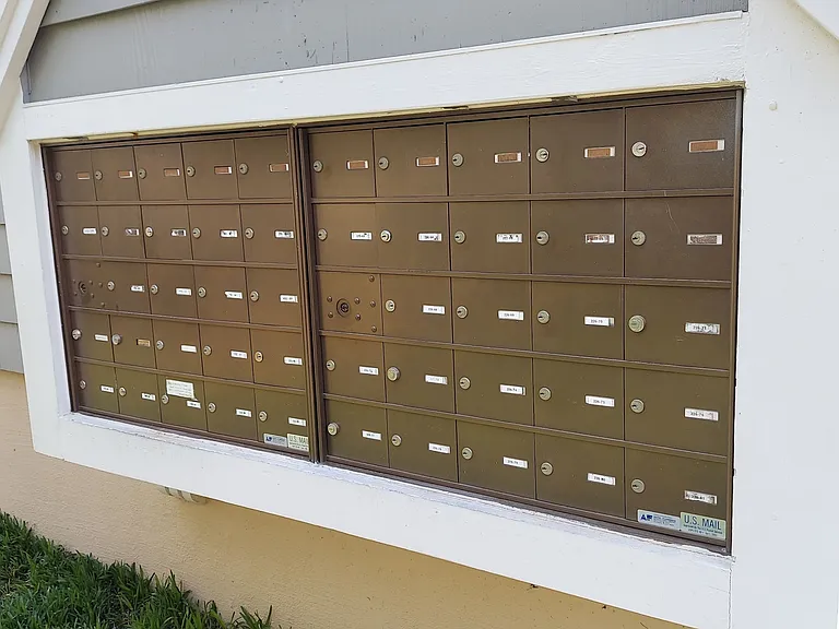 The post office is steps from the unit and security locked.