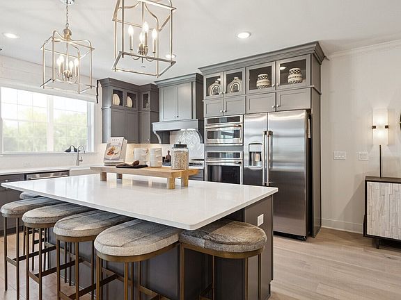 Kitchen with center island and pendant lighting
