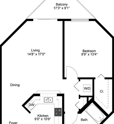 1/1 floorplan