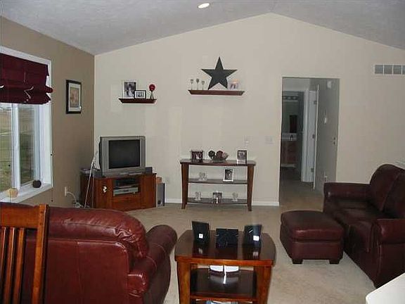 Living room with cathedral ceiling