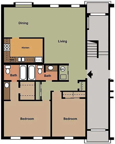 Floor plan Two Bedroom Flat
