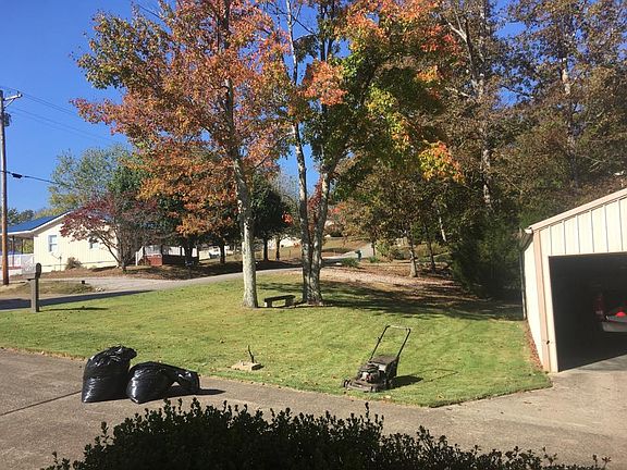 Front yard next to garage