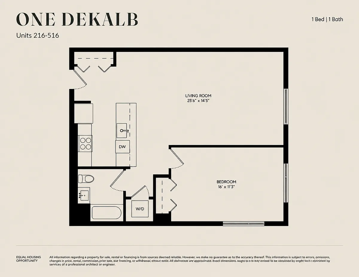 Floor plan 1 Bed 1 Bath