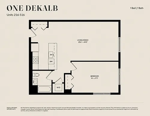 Floor plan 1 Bed 1 Bath