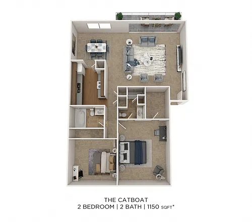 Floor plan Two Bedroom 2 Bath