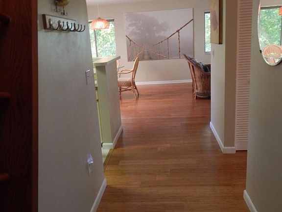 Hallway from front entrance to living area.