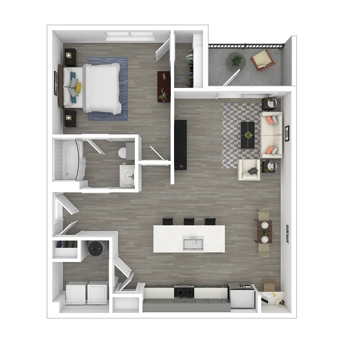 Floor plan 1 Bedroom, 1 Bathroom