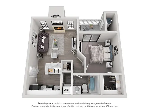 Floor plan 1 Bed 1 Bath
