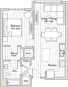 Floor plan 1 Bed/1 Bath-A4