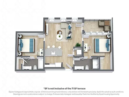 Floor plan Railroad | +71 sqft Terrace