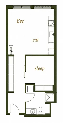 Floor plan One Bed B1