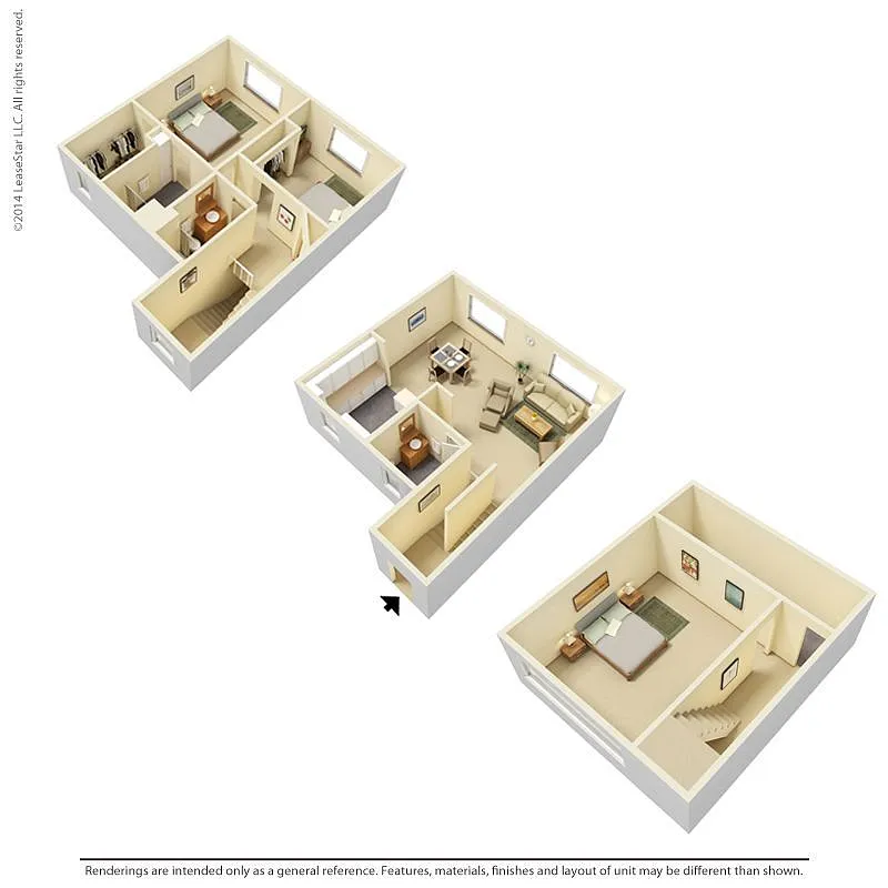 Floor plan 2 Bedroom - TH.B1