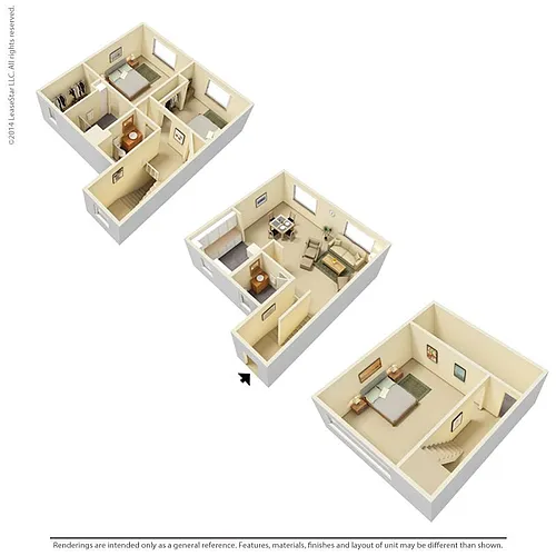 Floor plan 2 Bedroom - TH.B1