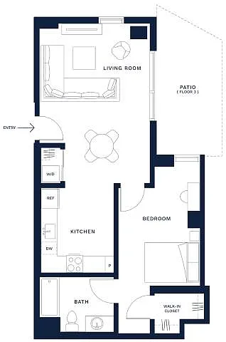 Floor plan 1 Bed/1 Bath-F3