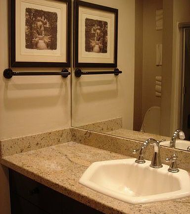 Marble countertop in bathroom