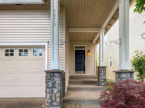 Large covered entry way.