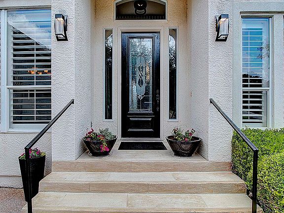 Stone look front porch