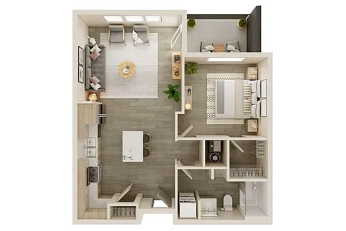 Floor plan 1BR Monroe