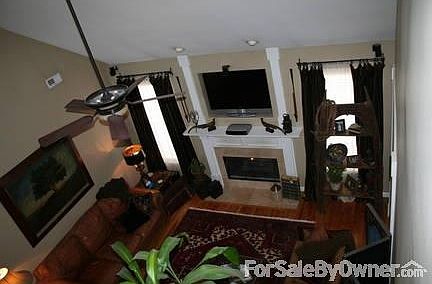 View from upstairs to family room