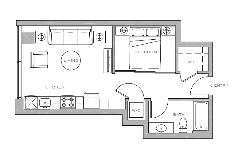 Floor plan Open 1x1 D1