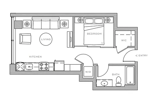 Floor plan Open 1x1 D1