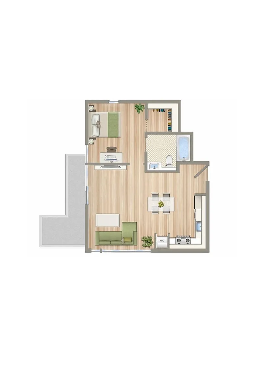 Floor plan One Bedroom/One Bathroom
