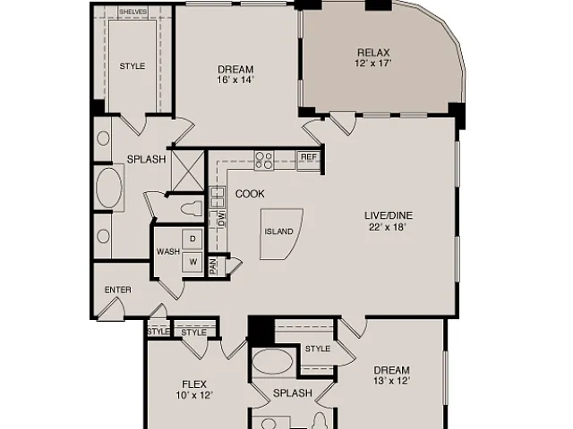 Floor plan C6 2-2 Study