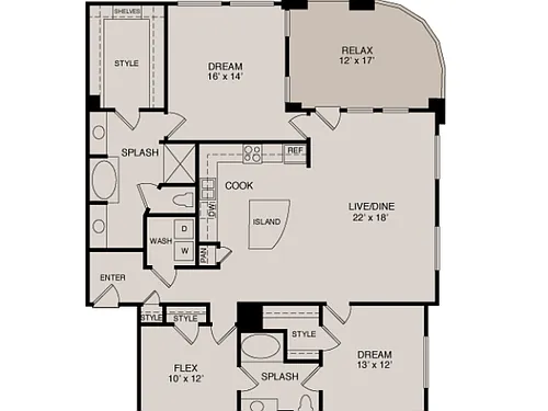 Floor plan C6 2-2 Study