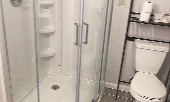 Bathroom and shower.