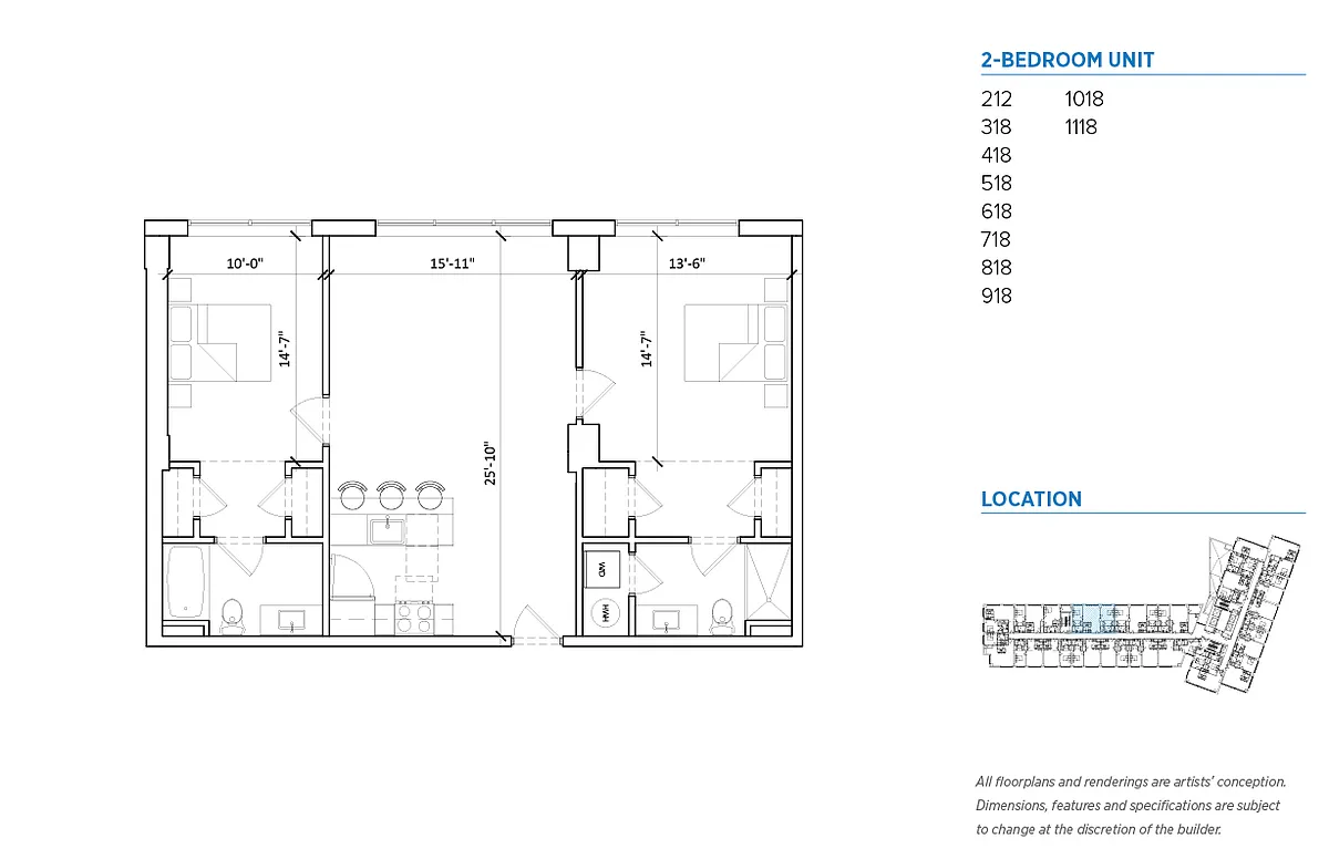 Floor plan Two Bedroom