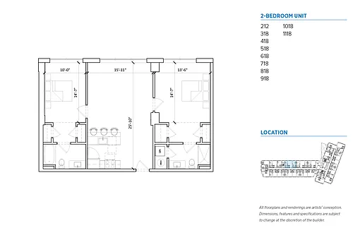 Floor plan Two Bedroom
