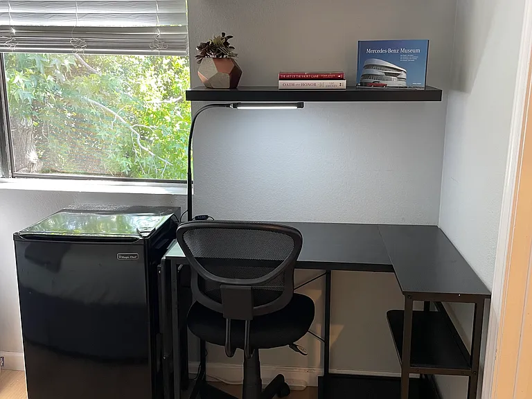 Work-station ready to fit-up with computer and with bookshelves to accommodate reading materials