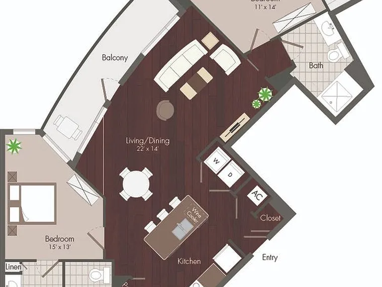 2 Bedroom Floorplan 2 Bedroom Floorplan