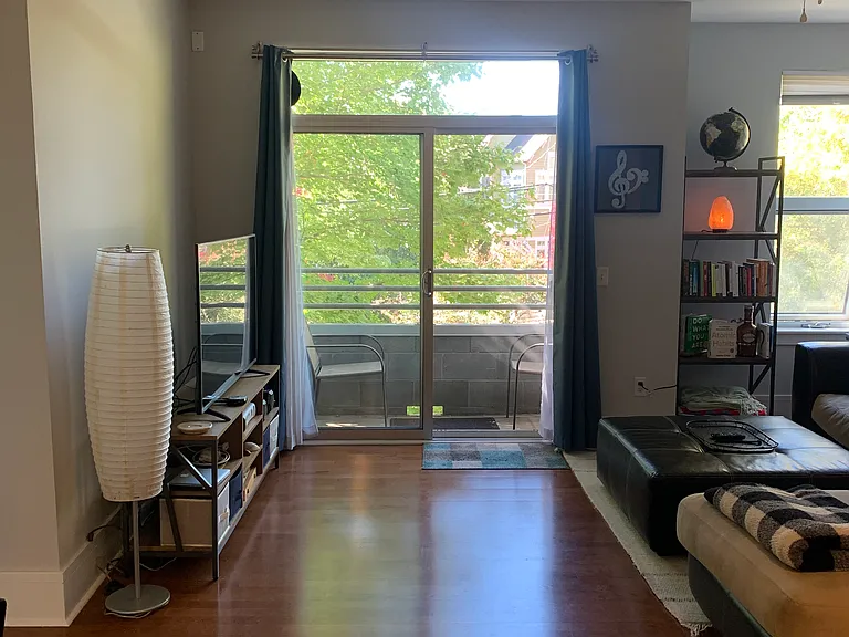 From the dining area into the living area and balcony