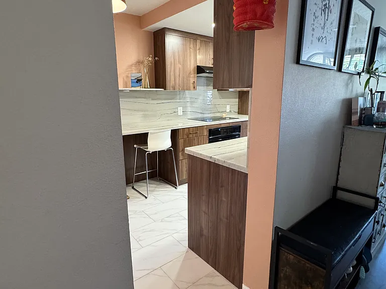 View on immediate right (kitchen) upon entering front door.