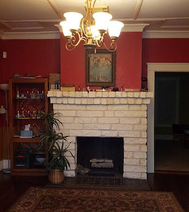 Stone fire place.