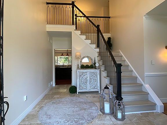 Vaulted ceiling entry. 