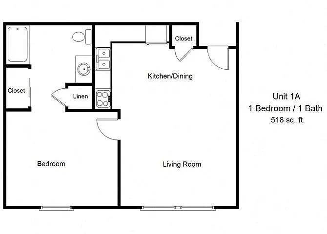 Floor plan One Bedroom - A
