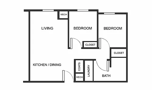Floor plan 2- Bedroom Flat