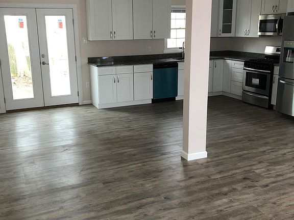Kitchen from the corner of the living room