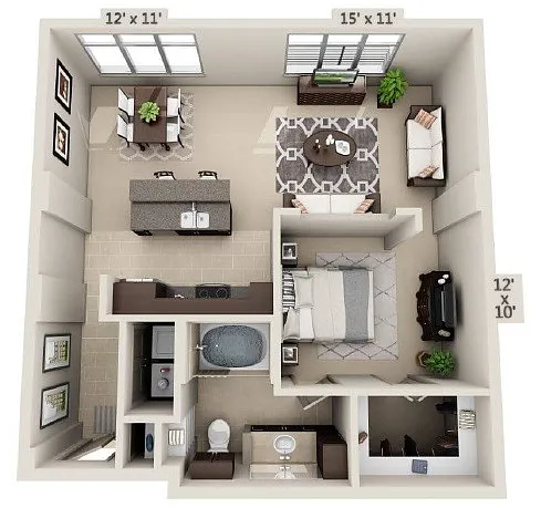 Floor plan A1A- Renovated