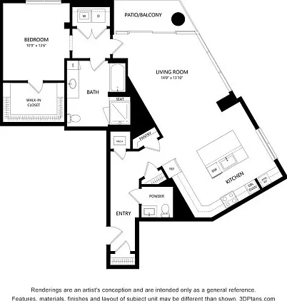 A8 1 bed 1.5 bath - 1178Square Feet A8 1 bed 1.5 bath - 1178Square Feet